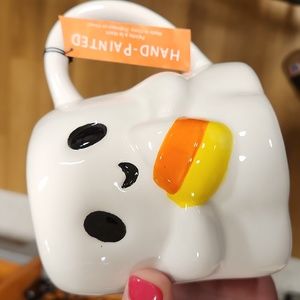 Ghost mug with candy corn